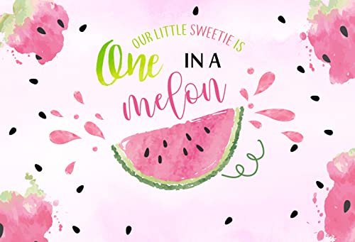 Mocsicka Watermelon Birthday Backdrop One in a Melon 1st Birthday Background 7x5ft Vinyl Watermelon First Birthday Party Banner Backdrops