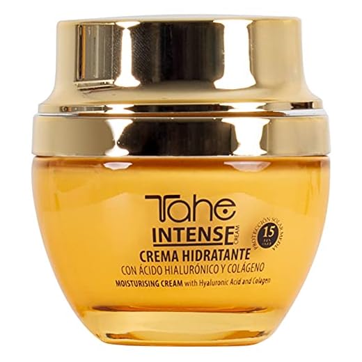 Tahe Intense Crema Facial Hidratante con Colágeno y Ácido Hialurónico, FPS 15, 50 ml