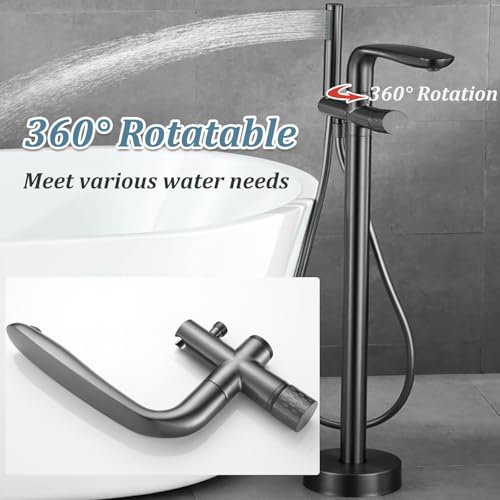 Robinet mitigeur orientable résistant au calcaire pour baignoire sans éclaboussures