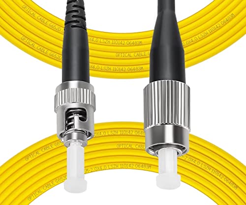 Fibergaga-1m(3ft) OS2 ST/UPC to FC/UPC Fiber Patch Cable Single Mode Fiber, Simplex, Length Option: 0.5M(1.6ft)-30m(98ft) 9/125µm 2.0mm Cable Diameter Fiber Optic Cable, OS1/OS2 Compatible