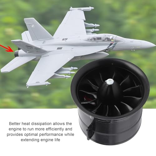 Alomejor 80 -mm -EDF ELECTRELAUSELD LAV, 12 Blade 3000W 6s 2000kV RC -Jet -Motor mit 3,43 Kg Schub für Modellflugzeuge DIY -Gebäude und Ersatzteile