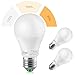 Produktbild Elrigs E27 LED Lampe, Dimmen ohne Dimmer, 3-in-1 LED Birne, 9W(6000K)-9W(3000K)-3W(2700K), Szenenwechsel, ersetzt 60W-60W-25W, 800/800/210-Lumen, 2er-Pack
