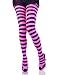 Music Legs Women's Opaque Wide Striped Tights Black/Pink One Size Fits Most