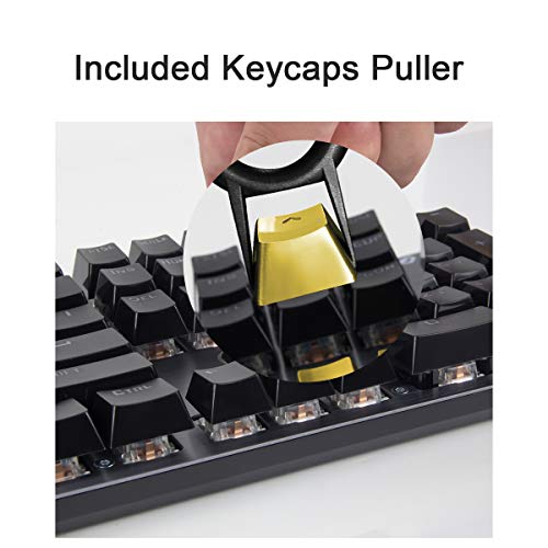 Fitlink Stainless Steel Metal Keycaps With Key Puller For Mechanical Keyboard Cherry Mx Switch(Direction Keys,Gold) #TOP2