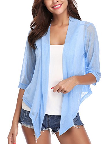 Cárdigan de bolero azul iClosam para vestidos en eventos y oficina 3