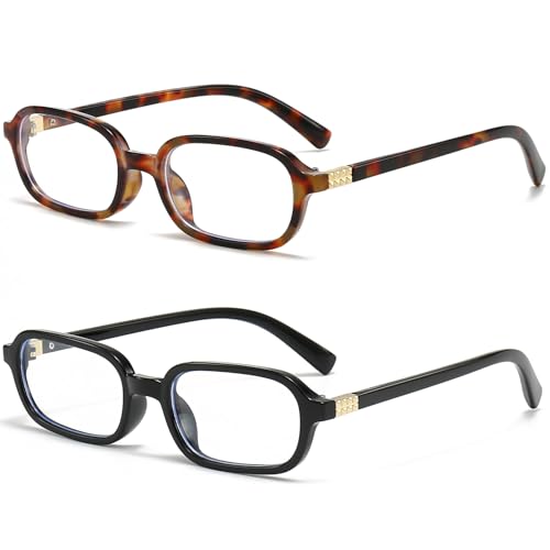 Image of Breaksun Retro Rectangle Glasses for Women Men Small Square Blue Light Blocking Glasses Vintage Eyeglasses
