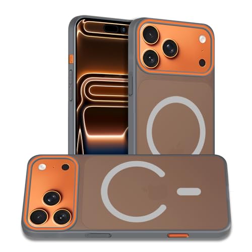 Image of AESTMO iPhone 17 Pro Max Back Cover | Slim Hard Shell | Matte Frosted Hard Back Translucent Back Cover for iPhone 17 Pro Max (Compatible with MagSafe Accessories, Black)
