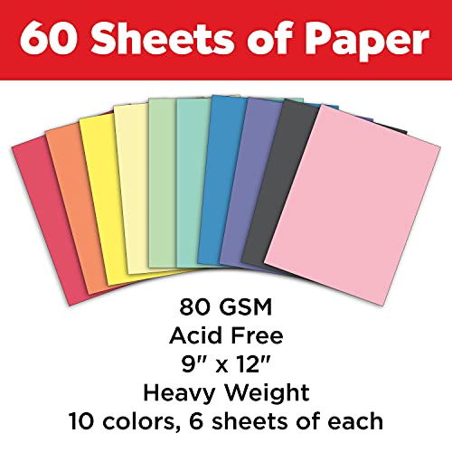 Faber-Castell Construction Paper Pad - Multi-Colored Craft Paper (9" X 12"), 60 Sheets #TOP2