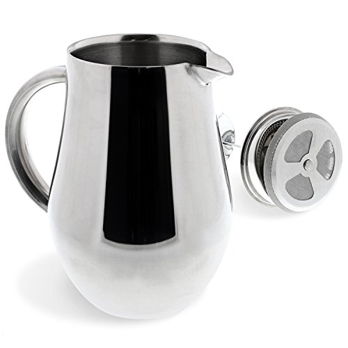 SterlingPro Small Insulated Stainless Steel French Press Coffee Maker 34oz - Insulated Metal Double Wall Insulation Cofee Maker | Mirror Finish | Pear Shape | Include x2 Replacement Filter Screens - Image 9
