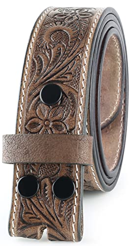 Image of F&L CLASSIC Western Belt without buckle for men - Full Grain Leather Cowboy Belts for jeans - One Piece Leather strap belt