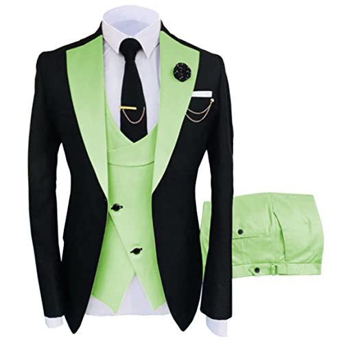 Costume trois pièces pour homme avec veste à un bouton et col châle inversé