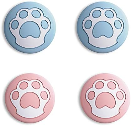 eXtremeRate PlayVital Joystick Caps do Switch,Thumb Grip Caps do Switch Lite,Silikonowa Osłona Analogowa do Switch OLED Joycon Uchwytów na Kciuk do Switch & Switch Lite & Switch OLED-Królik&Wiewiórka