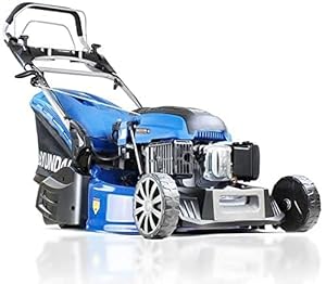 Hyundai 21"/53cm 196cc Electric -Start Self-Propelled Petrol Roller Lawnmower, 5 Cutting Heights, 70l Collection Bag, Foldable Handles & 3 Year Warranty
