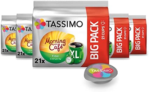 Tassimo Kapseln Morning Café XL Filter, Big Pack, 5 x 21 Pads, 105 Kaffeekapseln