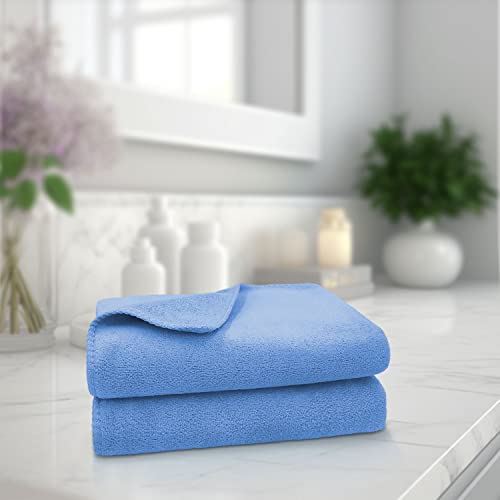 Image of Sassoon Venir Microfiber 2 Piece Hand Towels in 450 GSM (40x60cm, Heaven Color) - Absorbent & Quick Dry Multipurpose Hand Towels