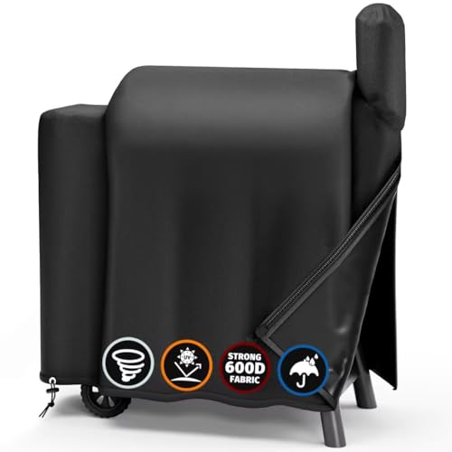 SHINESTAR Grill Cover for Traeger Pro Series 575/22, 600D Heavy Duty Waterproof Wood Pellet Smoker Cover with Zipper & Drawstring, Pellet BBQ Cover for Traeger Lil Tex Elite, Eastwood & Z Grills 550B