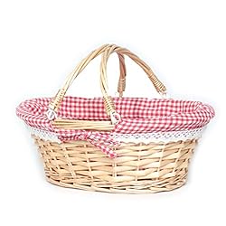 MEIEM Wicker Basket Gift Baskets Empty Oval Willow Woven Picnic