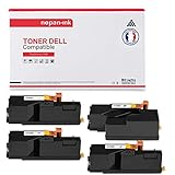  NOPAN-INK - x4 Toners - 593-11016 (Noir + Cyan + Magenta + Jaune) - Compatible pour Dell 1250c 1350cnw 1355cn 1355cnw