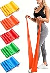 Resistance Bands, 5 Pcs Exercise Bands for Women Men, Elastic Workout Bands for Pilates, Physical Therapy, Strength Training, Yoga, Home, Gym