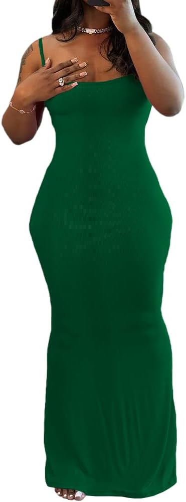 PINSV Women Summer Long Dress Casual Slip Sexy Sleeveless Bodycon Maxi Dresses for Women - Image 4