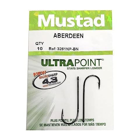 Mustad Aberdeen Size 2/0 Hooks - Black/Nickel Cover