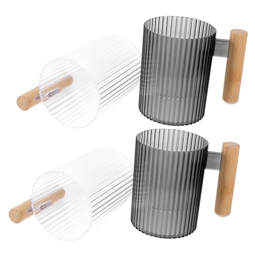 LABRIMP 4 Piezas Taza de Almacenamiento de Cepillo de Vaso de baño Tazas de Enjuague bucal Taza de Dibujos Animados pequeño Tazas de Vasos de plastico para baño el plastico