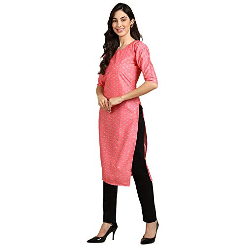 Image of Pinkmint Women's Crepe Floral Regular Kurta