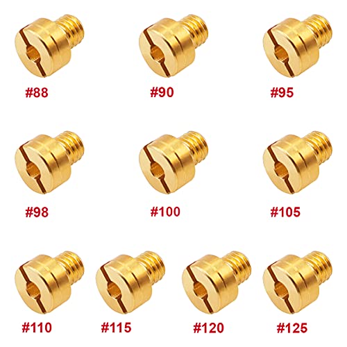 weideer 10pcs Carburetor Main Jet Kit Replace for Mikuni VM22 VM24 VM26 125 150 200 250cc Dirt Bike Pit Bike 88 90 95 98 100 105 110 115 120 125