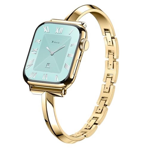 Missair Thin Band Compatible with Apple Watch 38mm 40mm 41mm 42mm 44mm 45mm 46mm 49mm for Women Slim Bracelet Designer Dressy Stainless Steel Metal Strap for iWatch Series 11 10 9 8 7 6 5 4 SE Ultra
