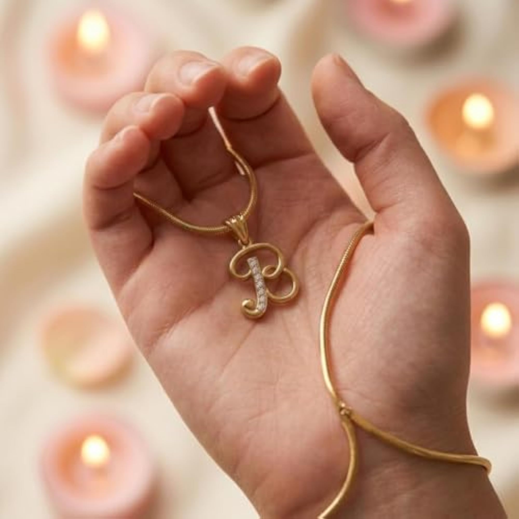 Initial Alphabet Letter Pendant with American Diamonds, Stylish Gift