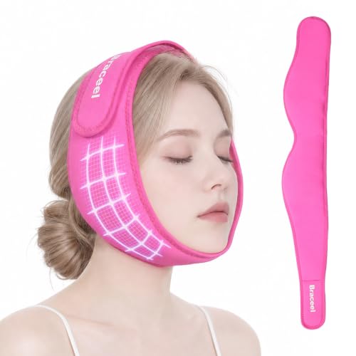 Braceel Wisdom Teeth Ice Pack Head Wrap, Jaw Face Ice Pack for Oral Surgery TMJ Relief Tooth Extraction, Reusable Hot & Cold Therapy Pack for Wisdom Teeth Removal Tonsillectomy, Pink