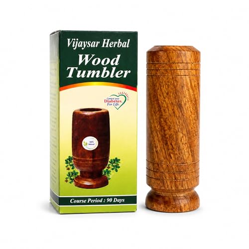 Image of Vijaysar Wood Drinking Glass, Natural Wooden Water Glass, 80 ml Capacity, Handcrafted Ayurvedic Inspired Herbal Water Tumbler for Daily Wellness