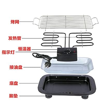 RONGJJ Tischgrill Elektrischer Tischgrill, Innenkochen Und Grillen, Grill, Verstellbarer Thermostat, Leicht Zu… – Bild 3
