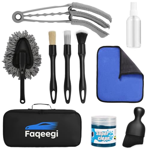 Faqeegi 10-Piece Car Interior Cleaning Kit - 3 Natural Boar