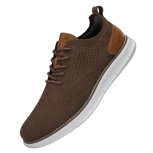 SVNKE Zapatos de Cordones Zapatillas de Vestir Clásico Oxfords Formales Derby para Hombre Boda Negocios Marrón Oscuro 40