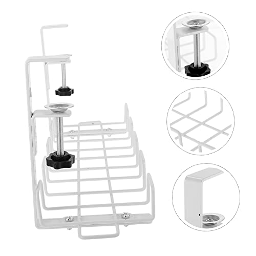 ORFOFE organizador de cables bajo escritorio, cesta para gestión de cables para ambientes ordenados, diseño compacto, incluye marco y bridas miniatura 4