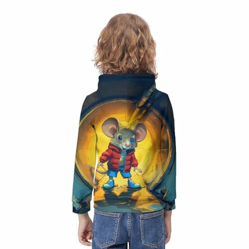 Sweat à capuche Souris 3D pour enfant pull ado fille garçon 8-10 ans