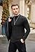 Ekouaer Men's Mock Turtleneck Shirts Long Sleeve Underwear Tops Fleece Ribbed Knit Pullover Sweater Basic Thermal Sweatshirts Black L