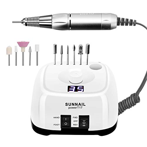 35000RPM Nail Drills for Acrylic Nails - Professional Efile Nail Drill Machine, Electric File with 11pcs Drill Bits Set & Foot Pedal, Salon Nail Art Polisher Manicure Gel Remove Tools