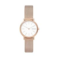 Skagen Denmark Women's Signatur Lille Slim Steel Mesh+K562 Watch, SKW2694, Rose Gold, 30 mm