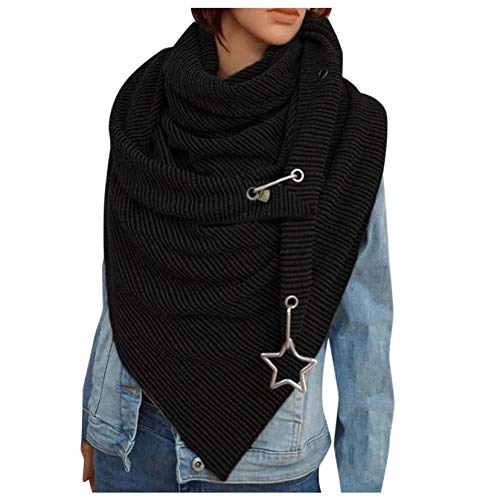 ZYUEER Femmes Plaid Foulards, Femme Longue Echarpe En Laine à Laine Pour Automne/Hiver Mode For Women Pas Cher (Noir) Cover