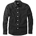 Charles Wilson Camisa Manga Larga Popelina Lisa para Hombre (Large, Plain Black)