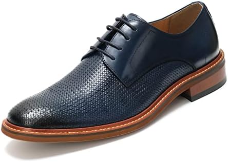 RITIZEN Men's Oxford Dress Shoes Lace-Up Formal Classic Shoes for Business Wedding Blue Size 11