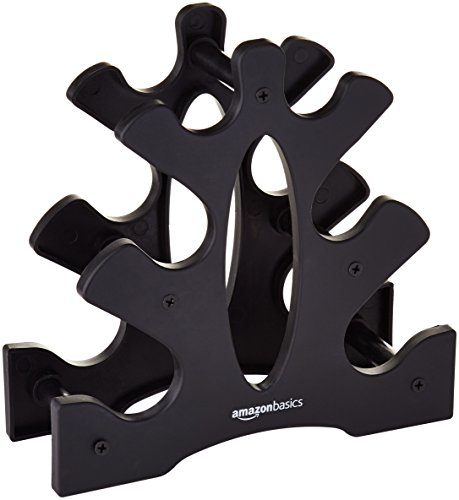 Amazon Basics Neoprene Workout Dumbbell Hand Weights, 20 Pounds Total, Pink/Purple/Green - 3 Pairs (2-Lb, 3-Lb, 5-Lb)