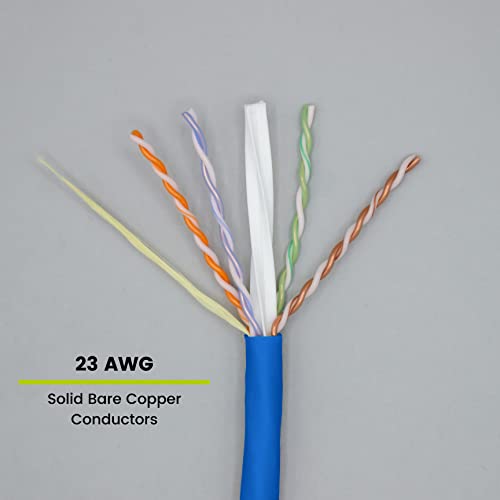Truecable Cat6A Plenum (Cmp), 1000Ft, Blue, 23Awg 4 Pair Solid Bare Copper, 750Mhz, Poe++ (4Ppoe), Etl Listed, Unshielded Twisted Pair (Utp), Bulk Ethernet Cable #TOP2