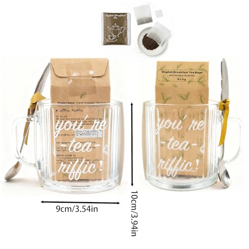 Set de Taza de Vidrio con Té Inglés y Cuchara miniatura 2
