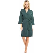 U2SKIIN Womens Robes, 100% Cotton Lightweight Robes 3/4 Sleeves Kimono Knit Soft Loungewear Short Bathrobe