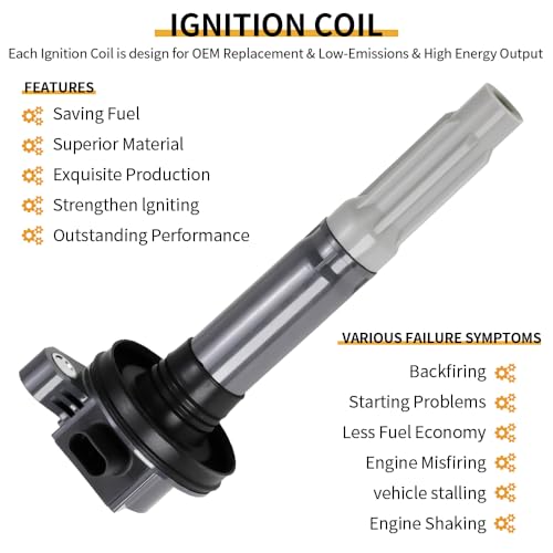Image of Set of 8 UF824 Ignition Coil Pack Compatible with Ford F-150 5.0L 2017 2016 for Ford Mustang V8 5.0L 2017 2016 Replace # FR3Z-12029-A, FR3Z-12029-A, DG561