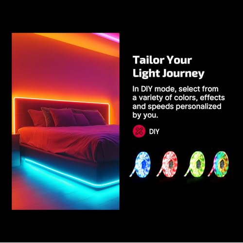 Image of OLIGHT Ostrip 16.4ft RGB LED Strip Light, Smart App Control, Music Sync, DIY Color Modes, for Bedroom, Gaming, TV, Home Decor