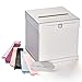 Hayley Cherie - Gift Card Box with Rhinestone Slider White Ribbon - White Textured Finish - Perfect for Weddings, Baby Showers, Birthdays, Graduations - Large Size 10 x 10 inches (White)